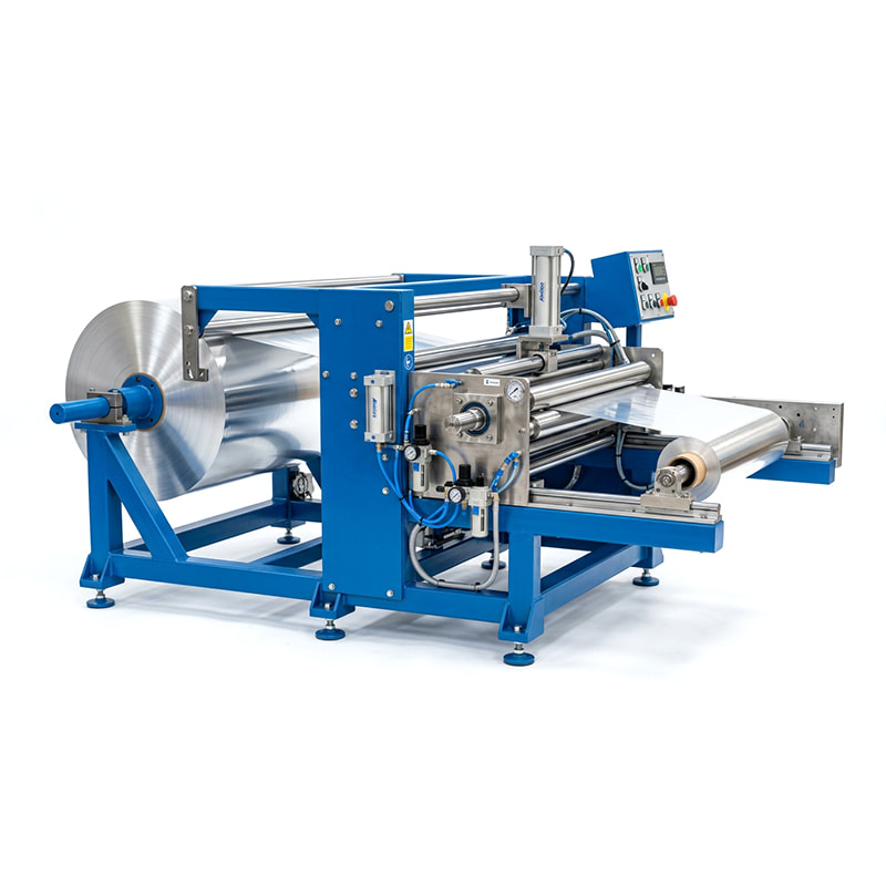 Semi-automatic aluminum foil rewinder